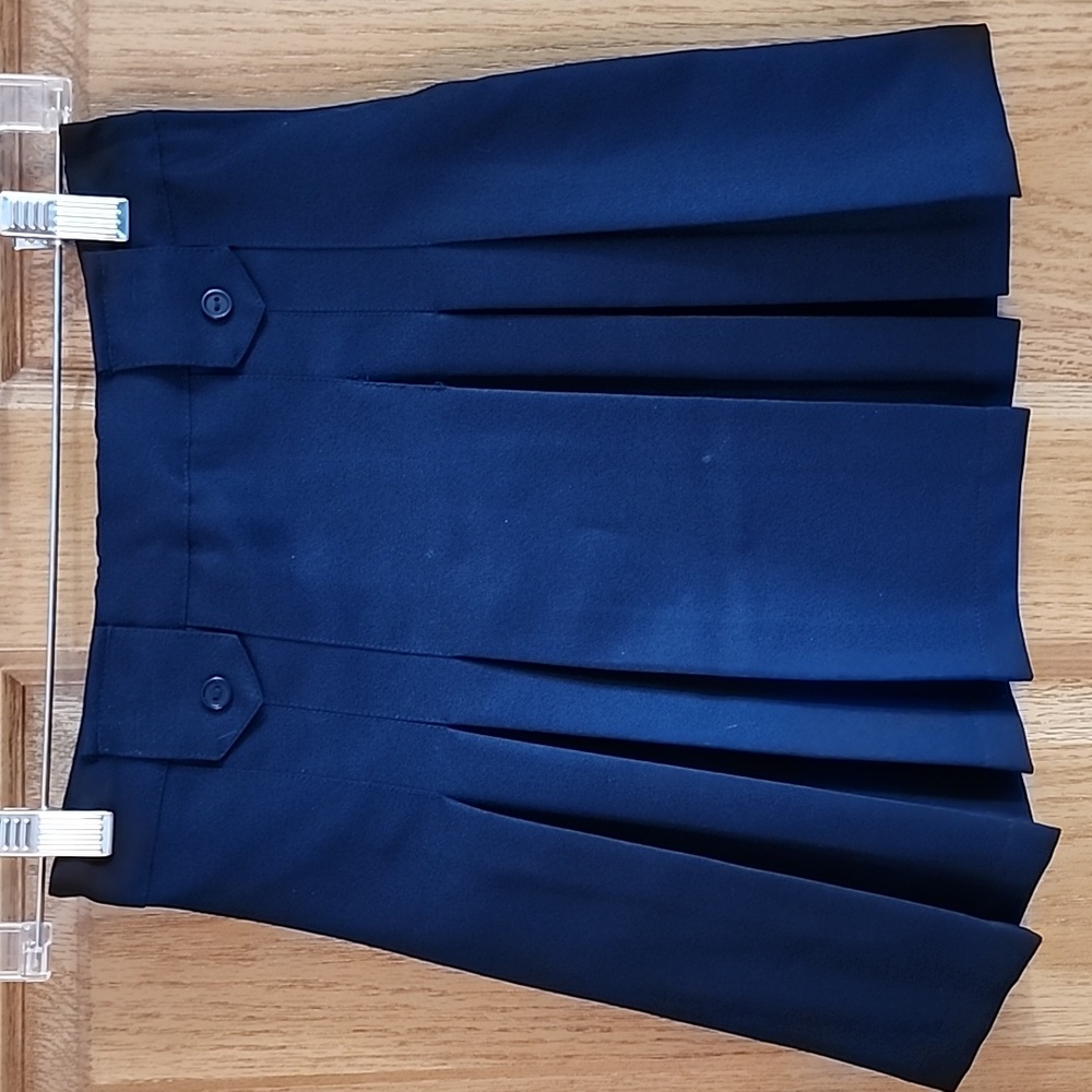 Navy Blue School Uniform Skirt Girls Size 7/8 With Side Zipper